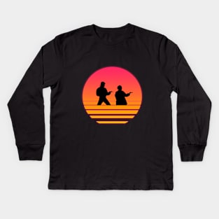 Miyagi and daniel retro. Kids Long Sleeve T-Shirt